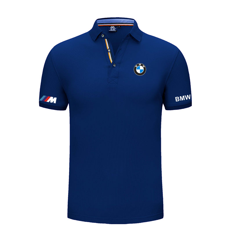 2022 Polo BMW M Power Homme Coton avec Liseré Tricolore au Col et Aux Manches